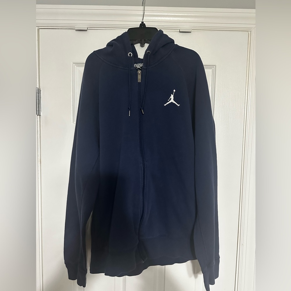 Jordan Men’s Navy Blue Zip Up Hoodie Size XL